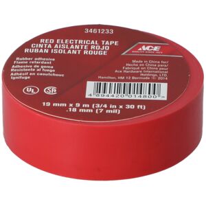 شريط أسلاك كهربائية 19MMX9M 0.18MM أحمر شريط أسلاك كهربائية 19MMX9M 0.18MM أحمر